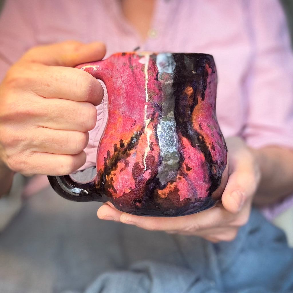 10-B Rhodonite Curvy Mug, 16 oz.