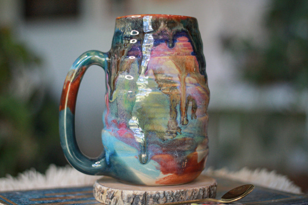08-F Messy Grace Textured Divot Mug, 21 oz.