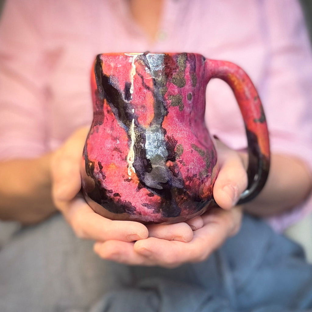 10-B Rhodonite Curvy Mug, 16 oz.
