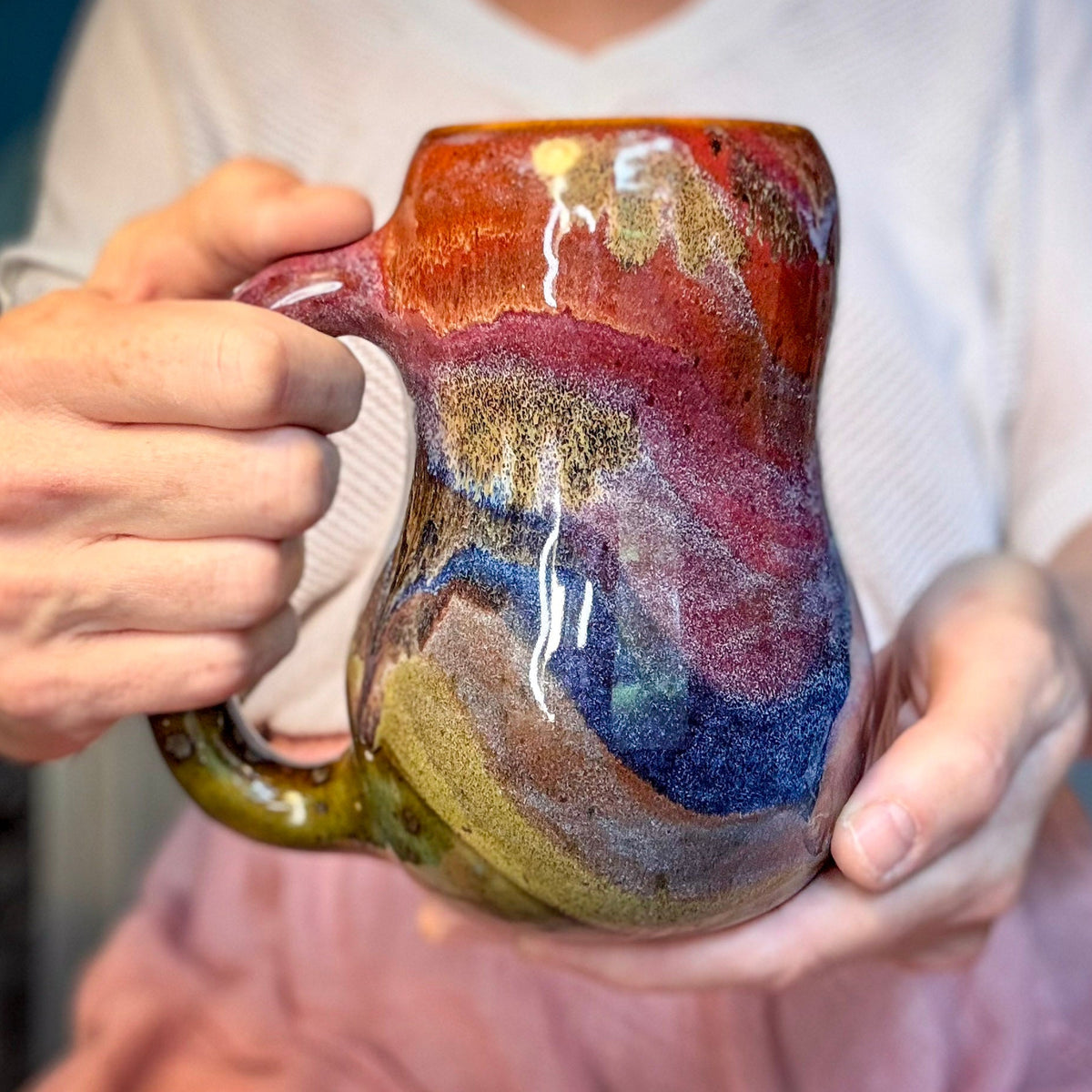 12-B Rainbow PROTOTYPE Gourd Mug, 22 oz.