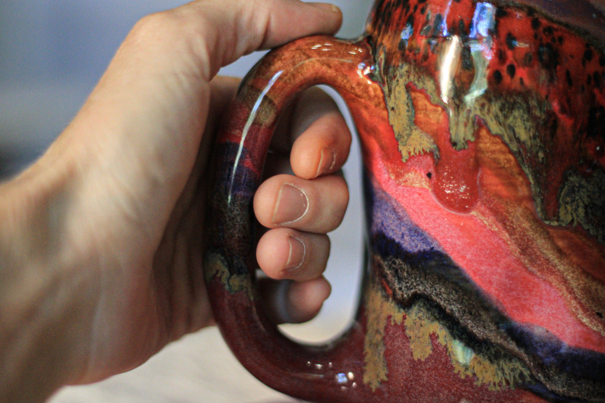 09-D Red  PROTOTYPE Divot Mug, 17 oz.
