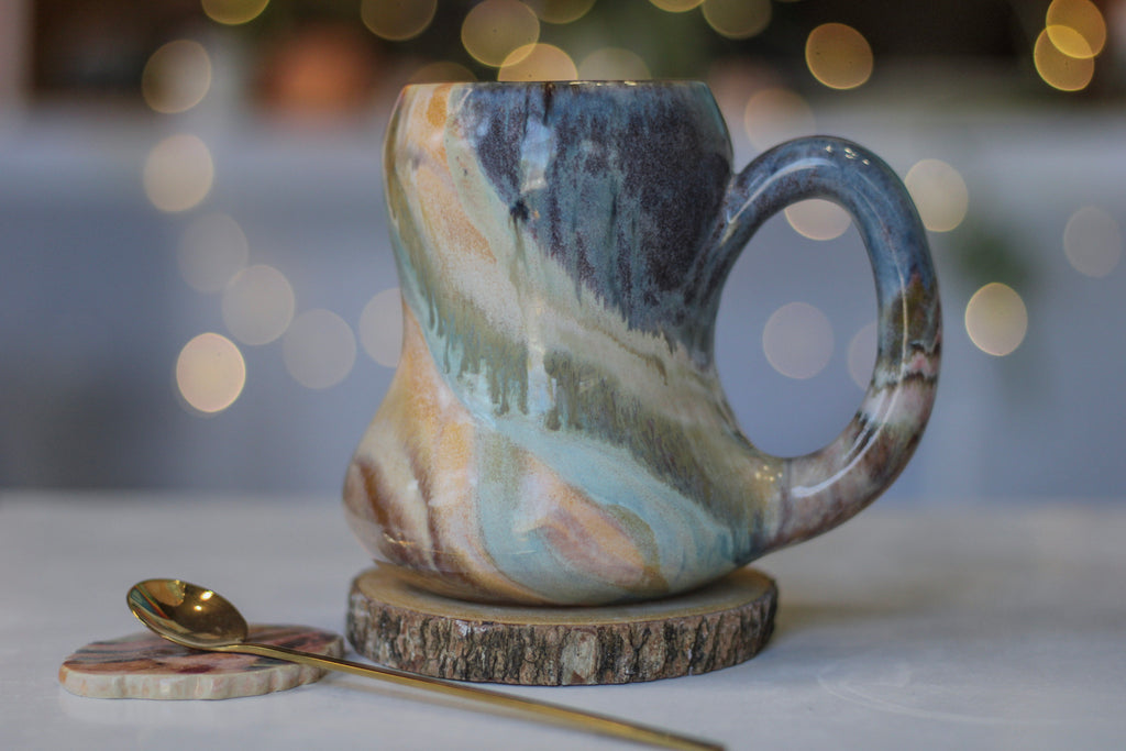 10-A Soft Earth Series PROTOTYPE Gourd Mug - TOP SHELF, 19 oz.