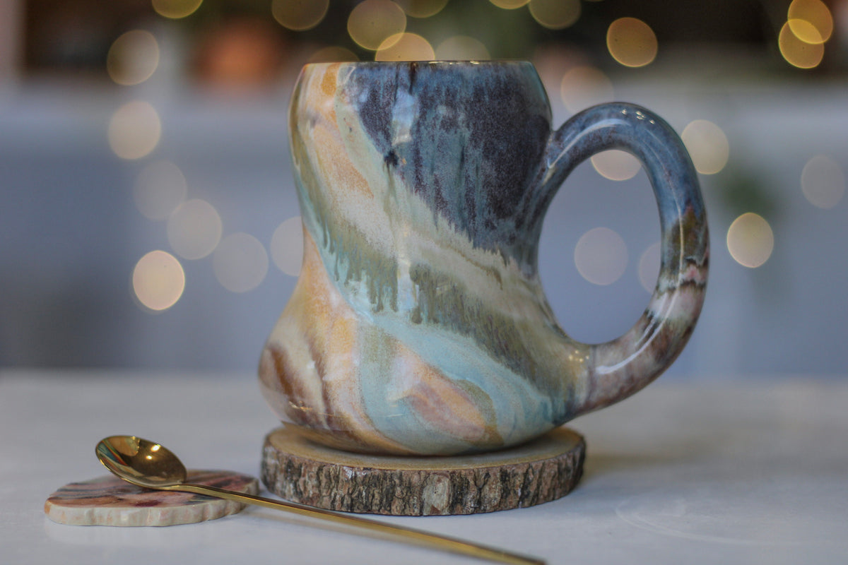 10-A Soft Earth Series PROTOTYPE Gourd Mug - TOP SHELF, 19 oz.