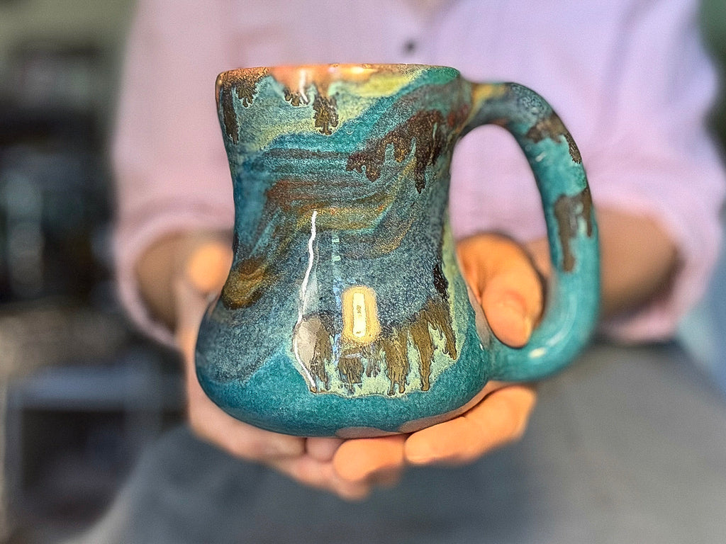 12-E Turquoise PROTOTYPE Curvy Mug, 17 oz.