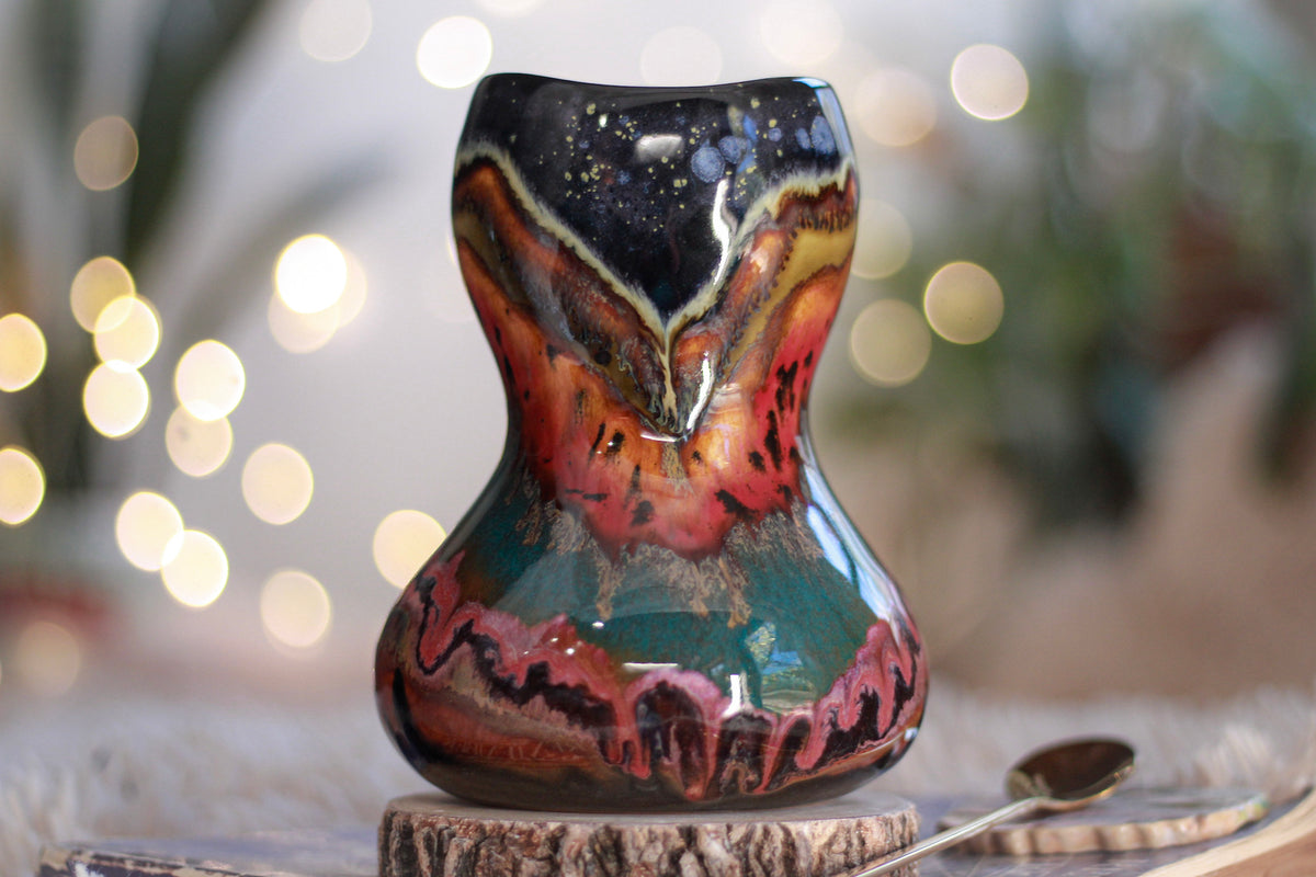 05-A Green Mountain Midnight Gourd Vessel - TOP SHELF, 23 oz.