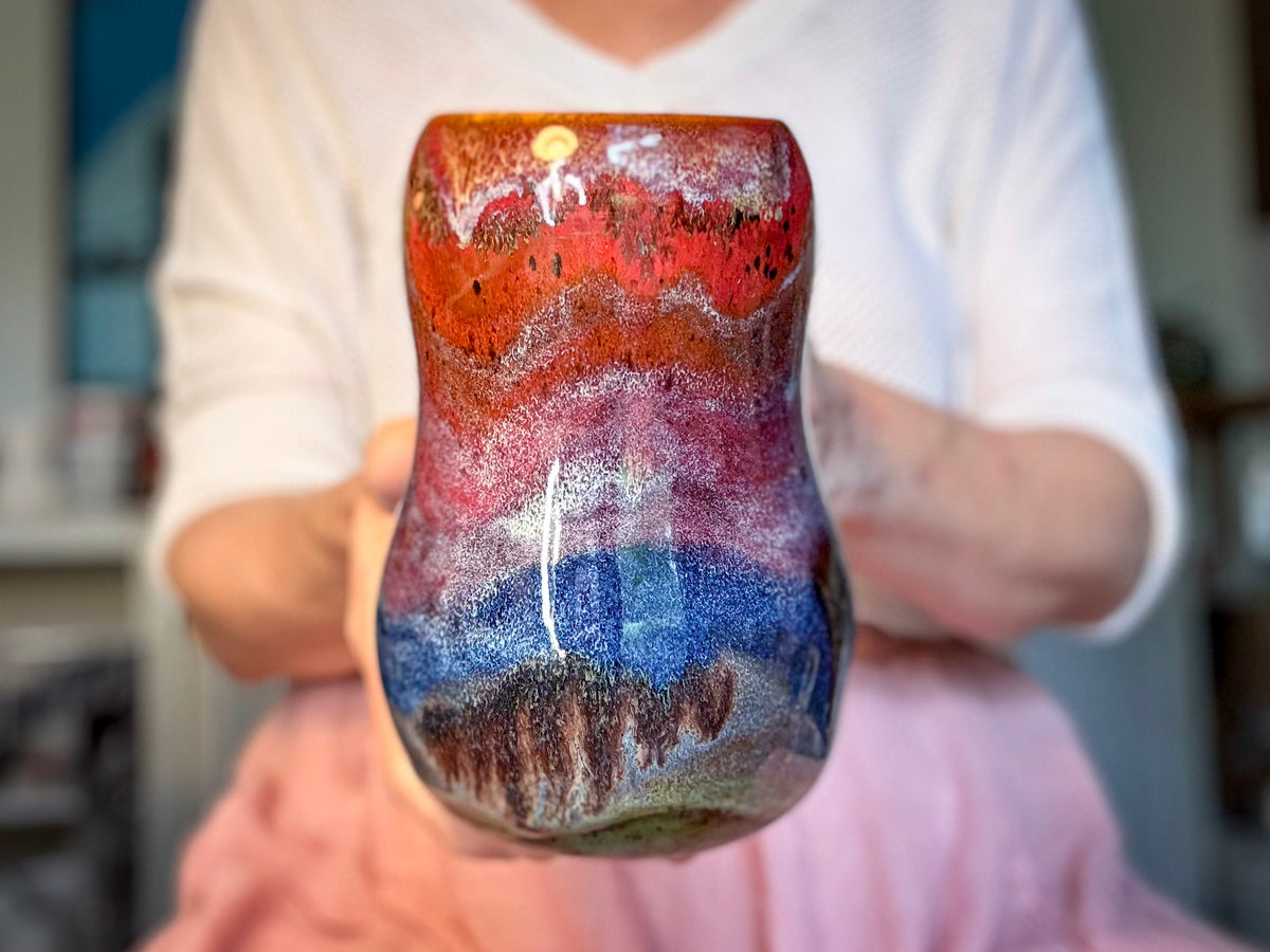 12-B Rainbow PROTOTYPE Gourd Mug, 22 oz.