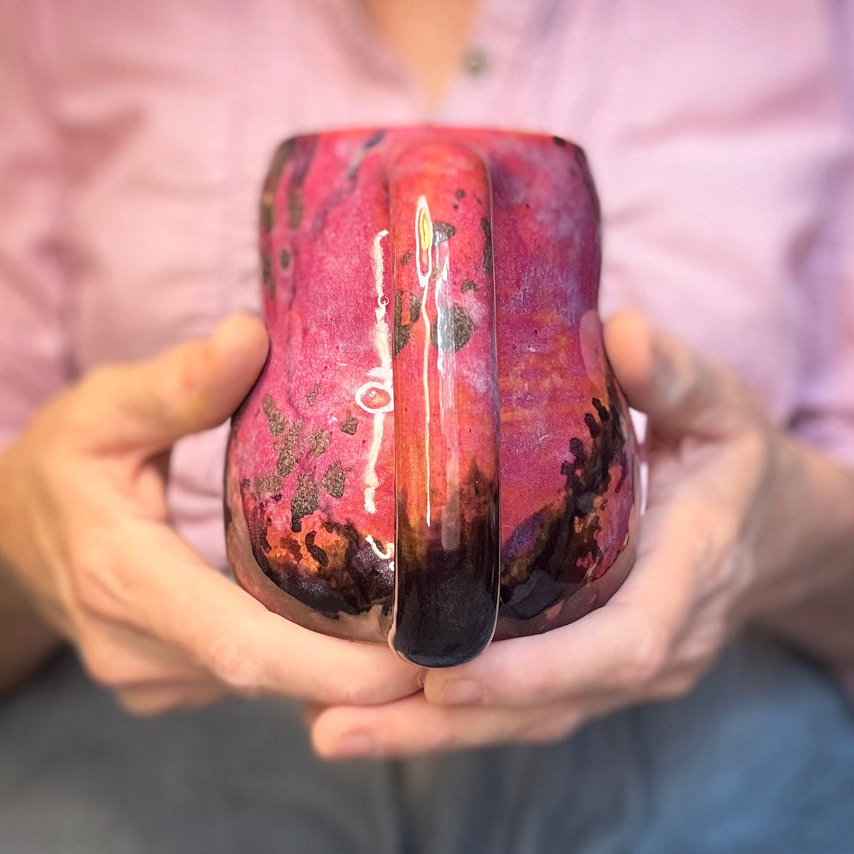 10-B Rhodonite Curvy Mug, 16 oz.