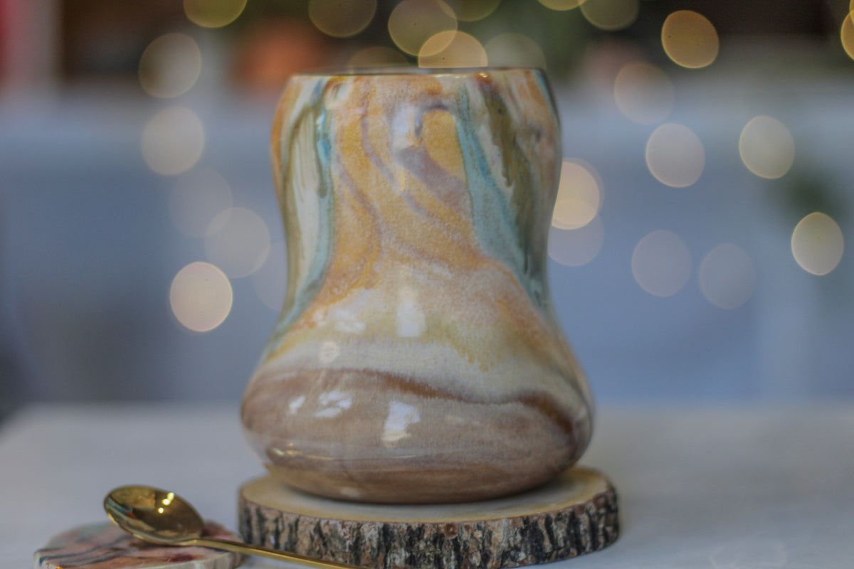 10-A Soft Earth Series PROTOTYPE Gourd Mug - TOP SHELF, 19 oz.