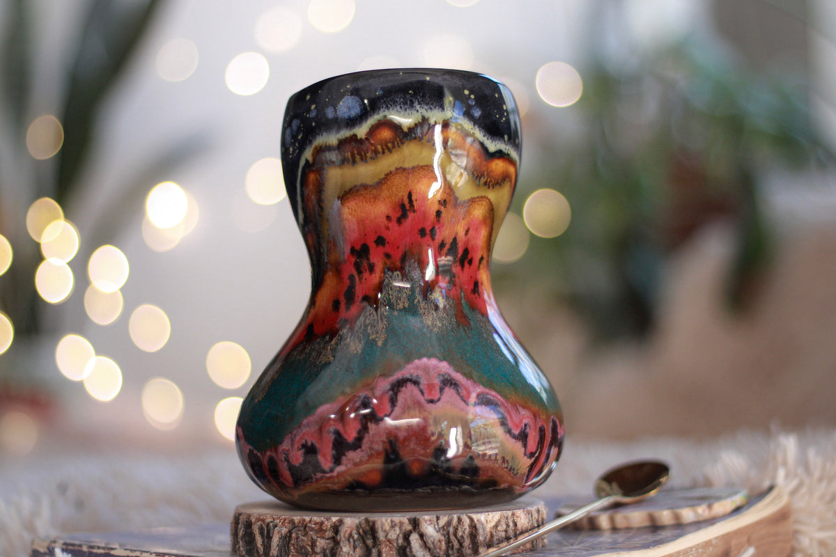 05-A Green Mountain Midnight Gourd Vessel - TOP SHELF, 23 oz.