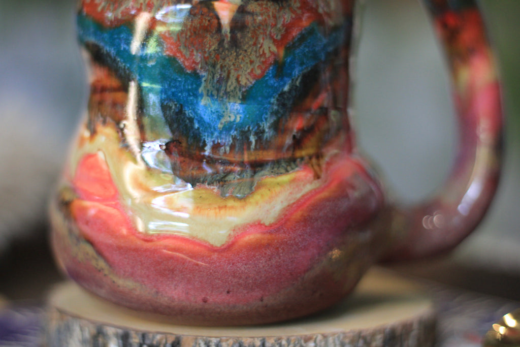 08-C Santa Fe Sunrise Barely Flared Textured Divot 'Cuddle' Mug, 16 oz.