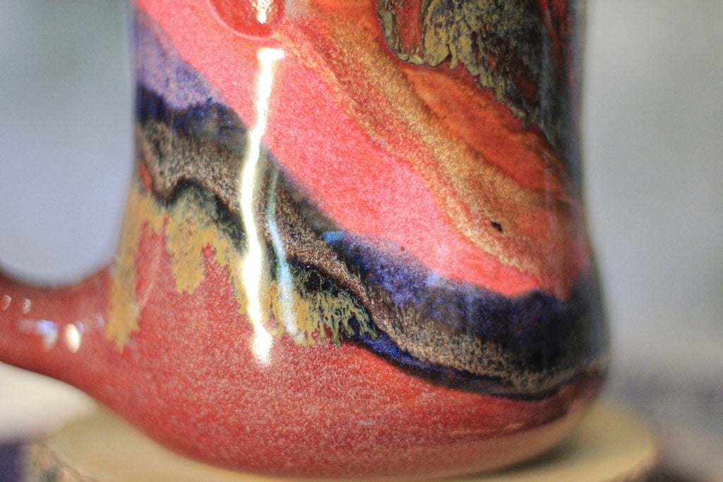 09-D Red  PROTOTYPE Divot Mug, 17 oz.