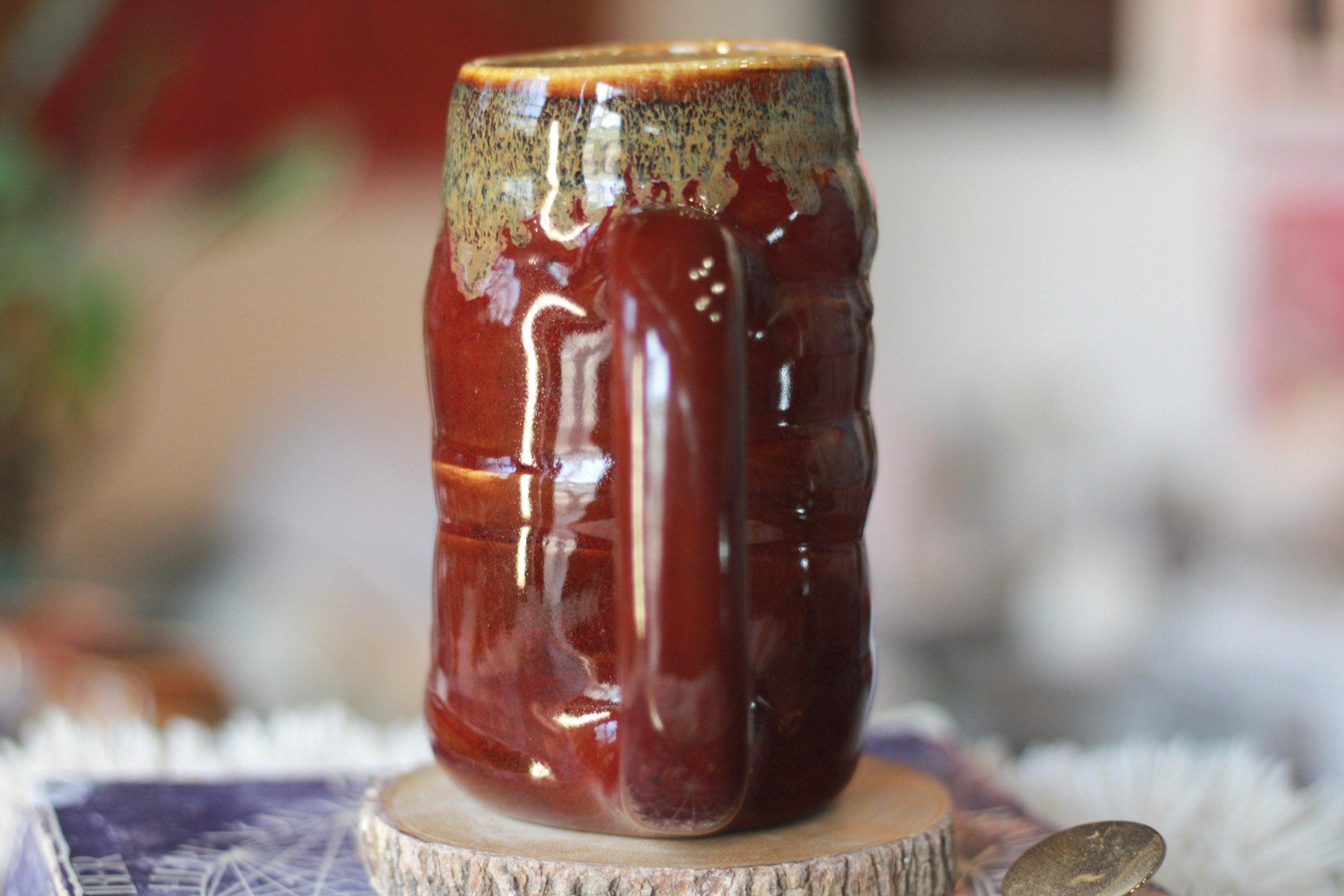 11-G Surprise Crimson & Cream EXPERIMENT Textured Mug, 22 oz.