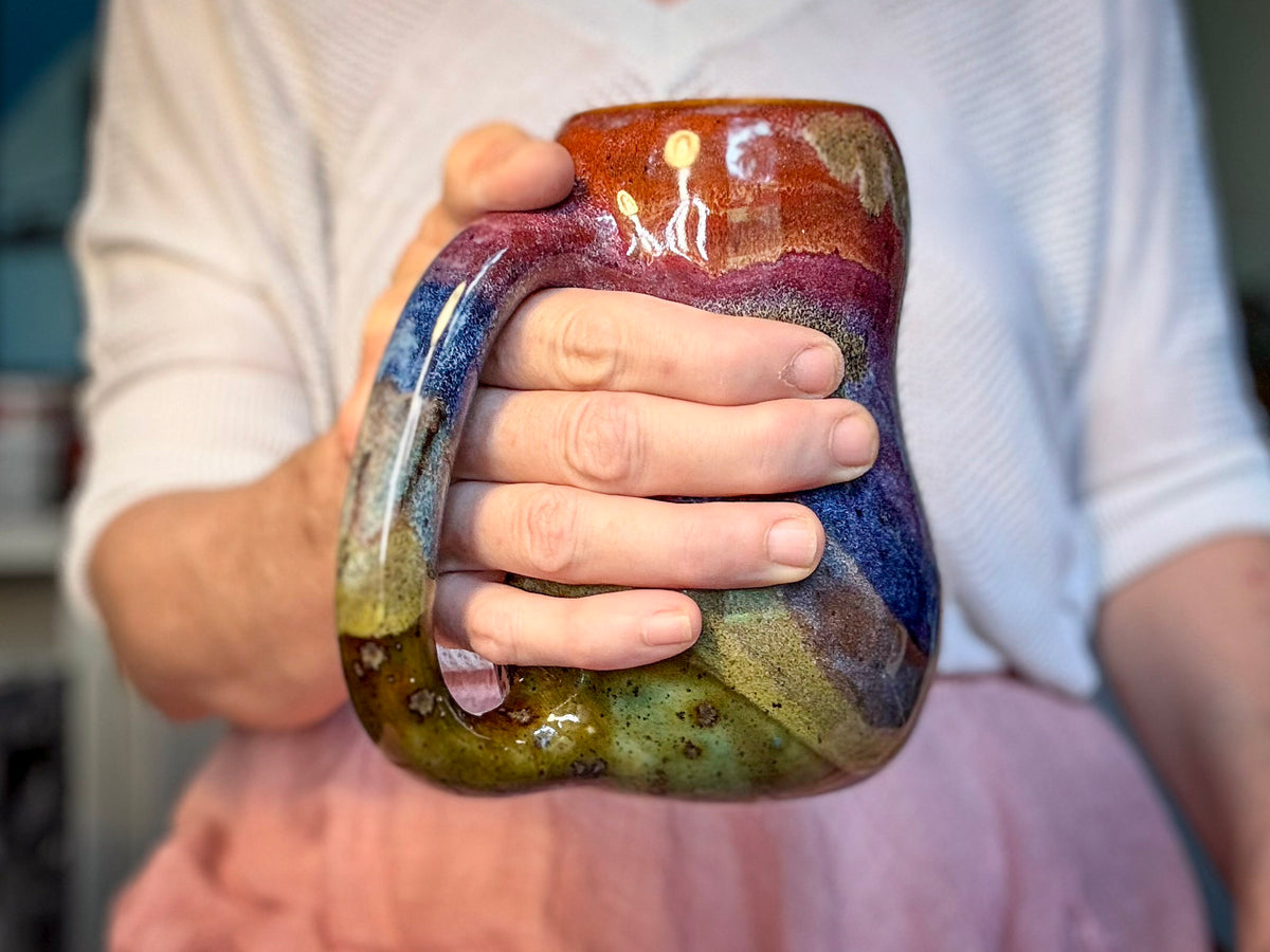 12-B Rainbow PROTOTYPE Gourd Mug, 22 oz.
