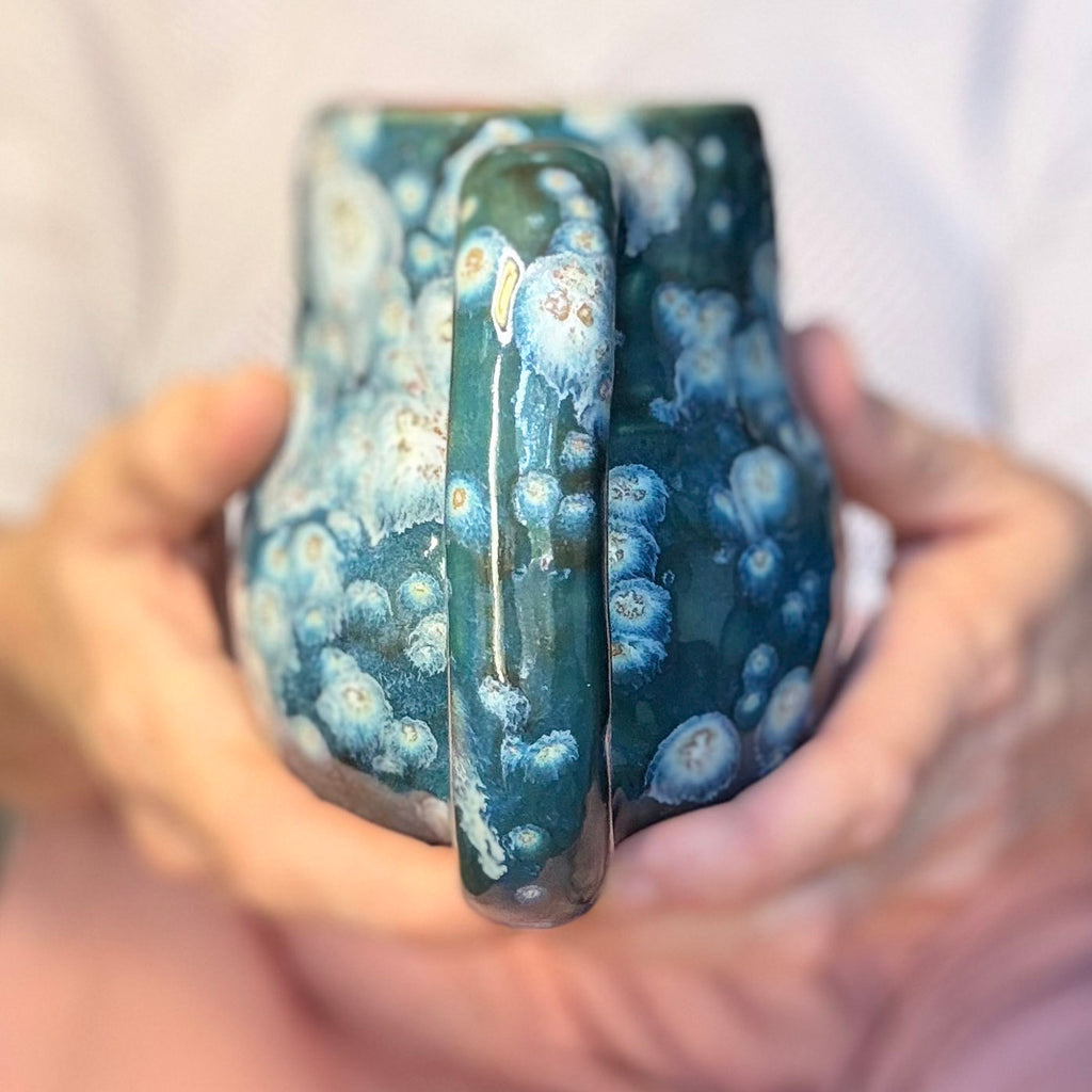 10-F Turquoise Starburst Gourd Mug, 18 oz.