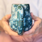 10-F Turquoise Starburst Gourd Mug, 18 oz.