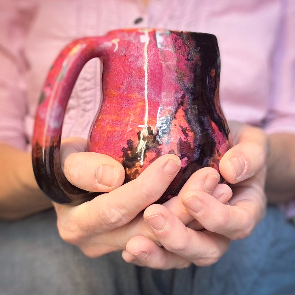 10-B Rhodonite Curvy Mug, 16 oz.