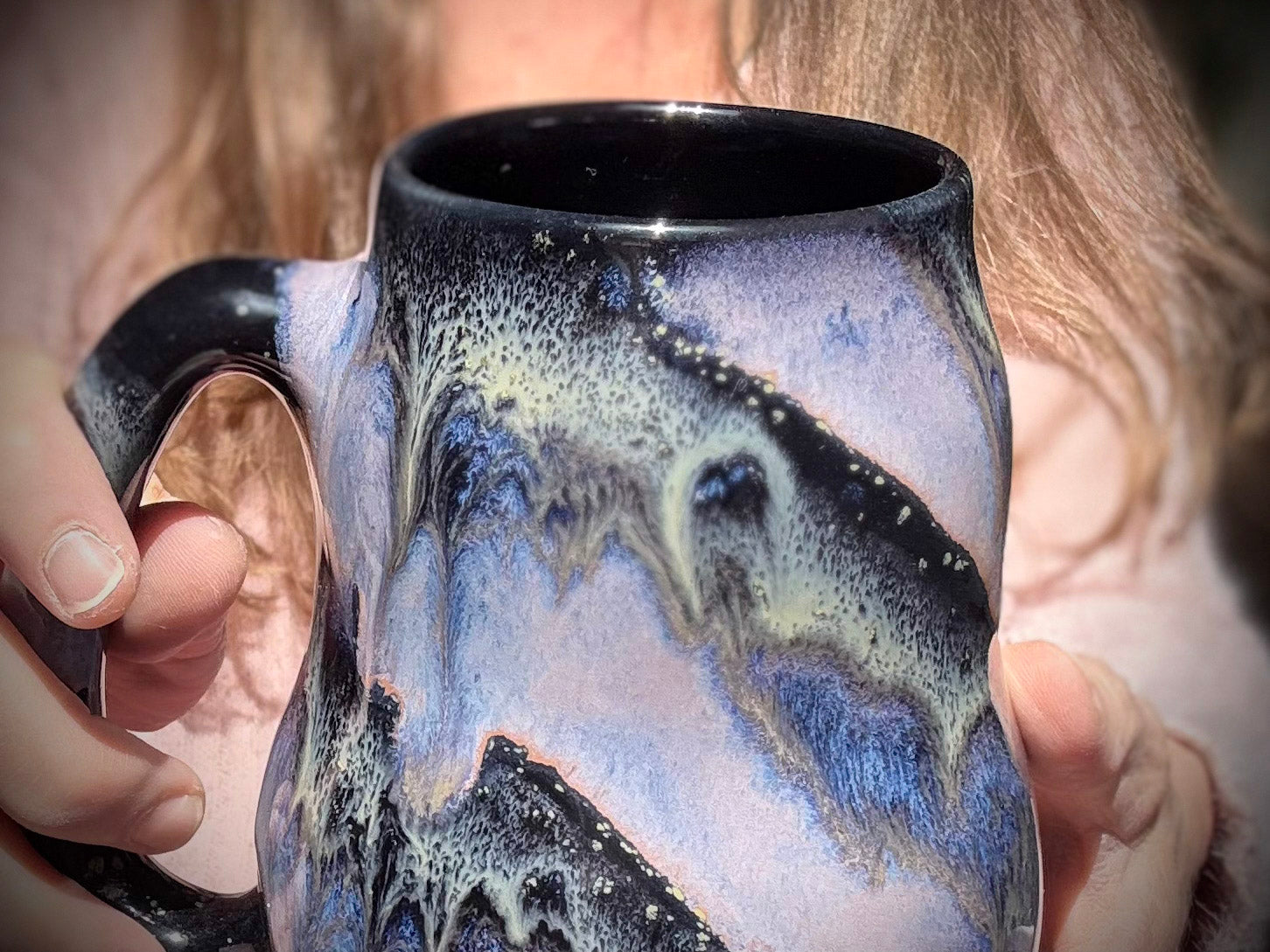 12-D Cosmic Amethyst Grotto Curvy Mug, 24 oz.
