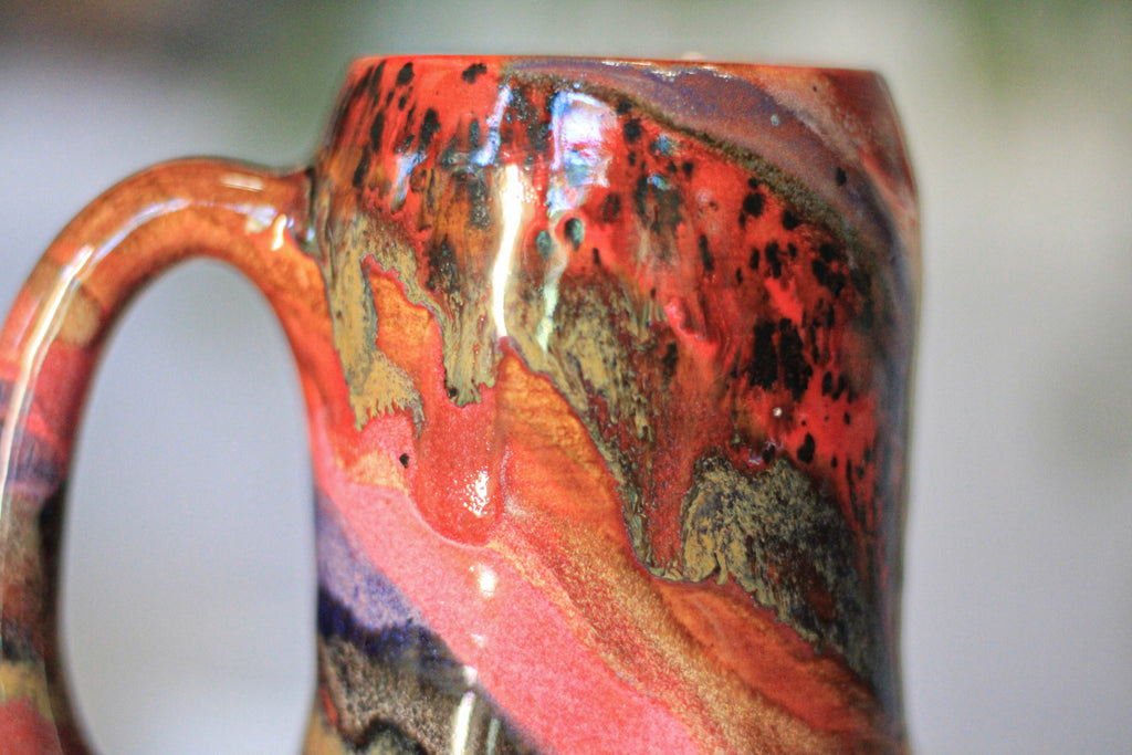 09-D Red  PROTOTYPE Divot Mug, 17 oz.