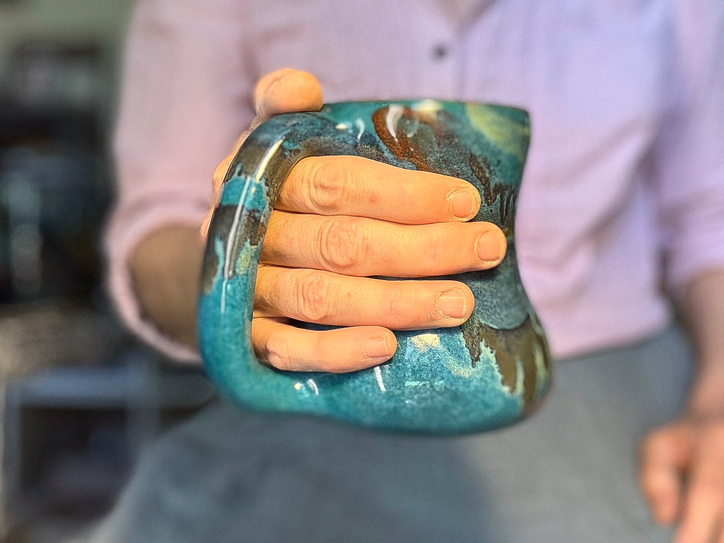 12-E Turquoise PROTOTYPE Curvy Mug, 17 oz.