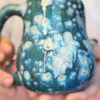 10-F Turquoise Starburst Gourd Mug, 18 oz.