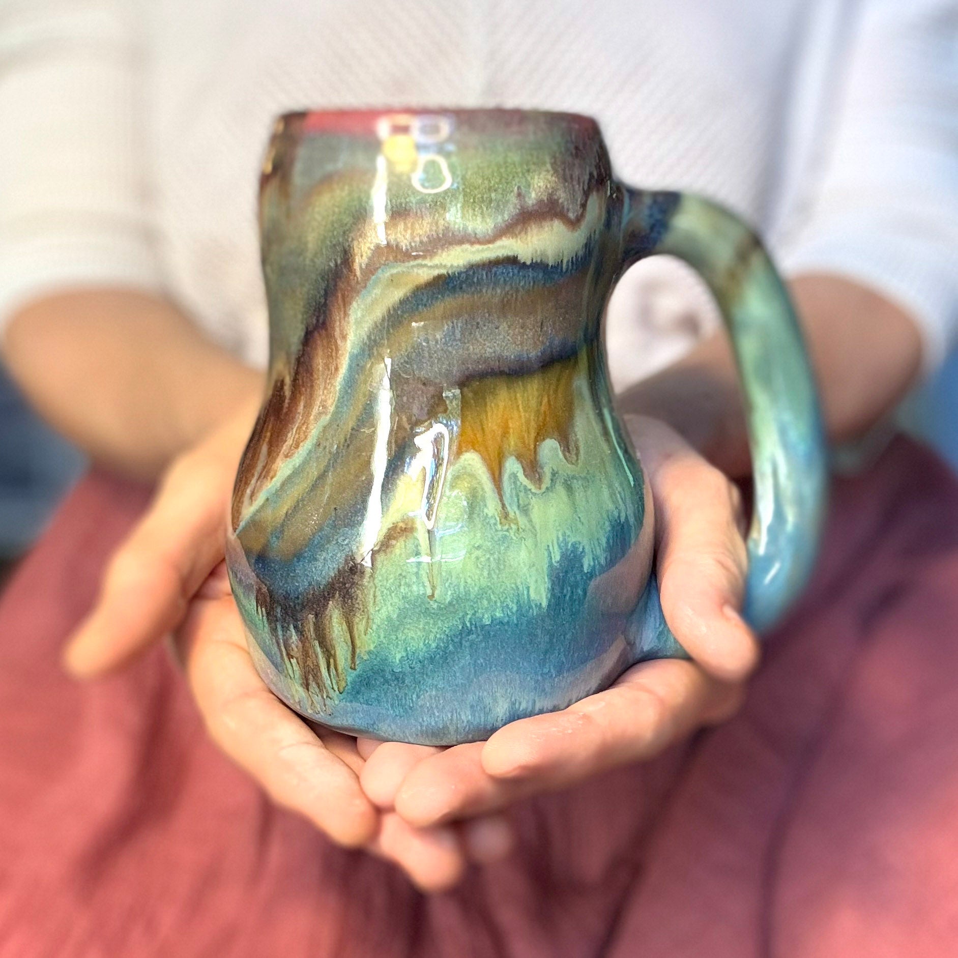 02-D Green PROTOTYPE Mid Mod Mug - TOP SHELF, 20 oz.