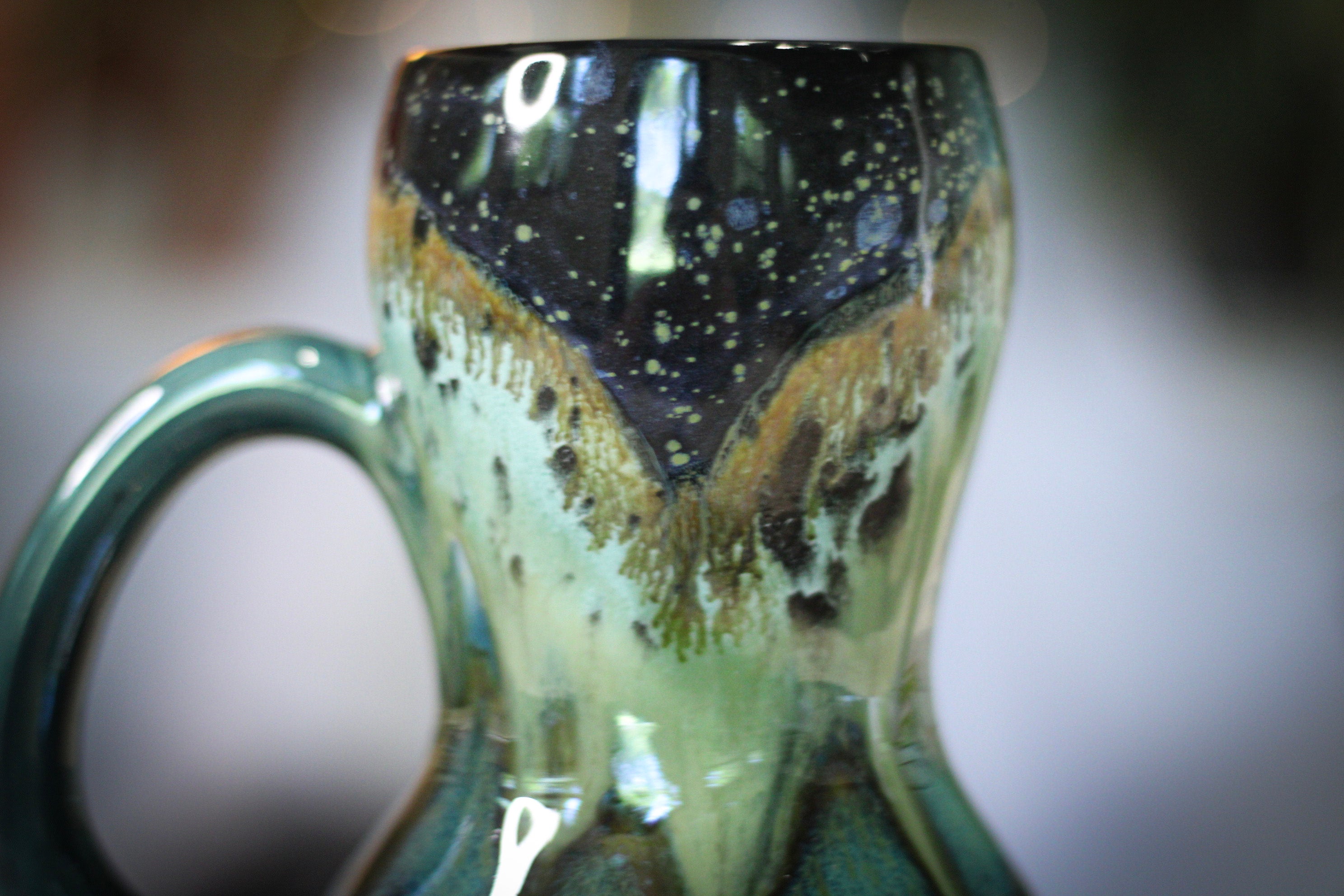 01-A Rocky Mountain Midnight Gourd Mug - TOP SHELF MISFIT, 25 oz.