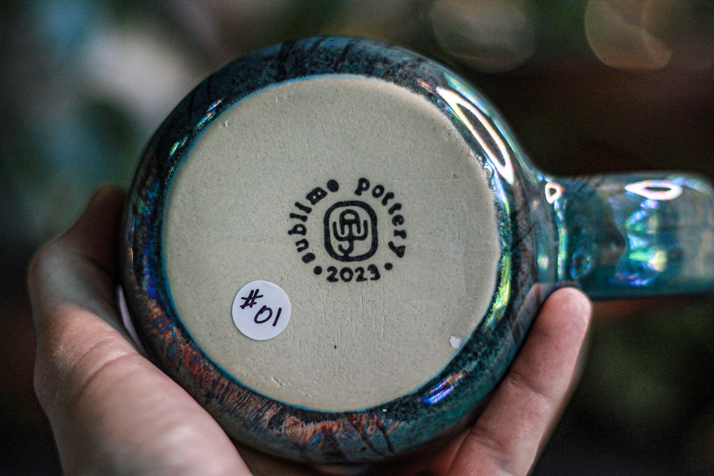 01-A Labradorite PROTOTYPE Mug - MINOR MISFIT, 25 oz. - 15% off