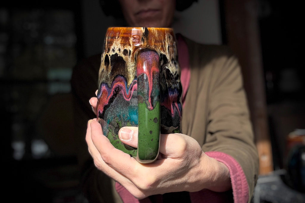 01-B Molten Cheetah Textured Mug - TOP SHELF MISFIT, 27 oz.