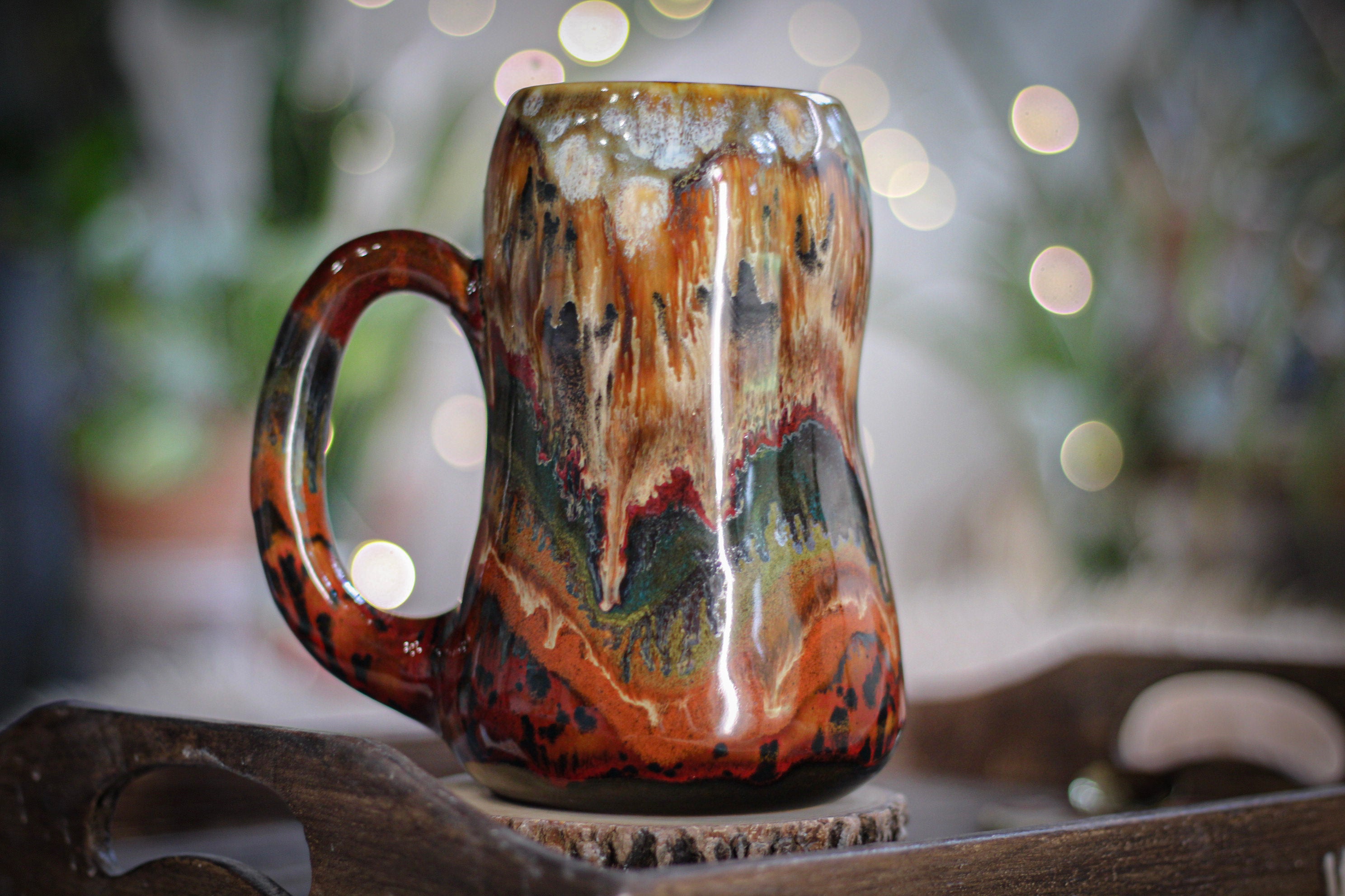 02-A Desert Oasis Variation Gourd Mug - TOP SHELF, 26 oz.