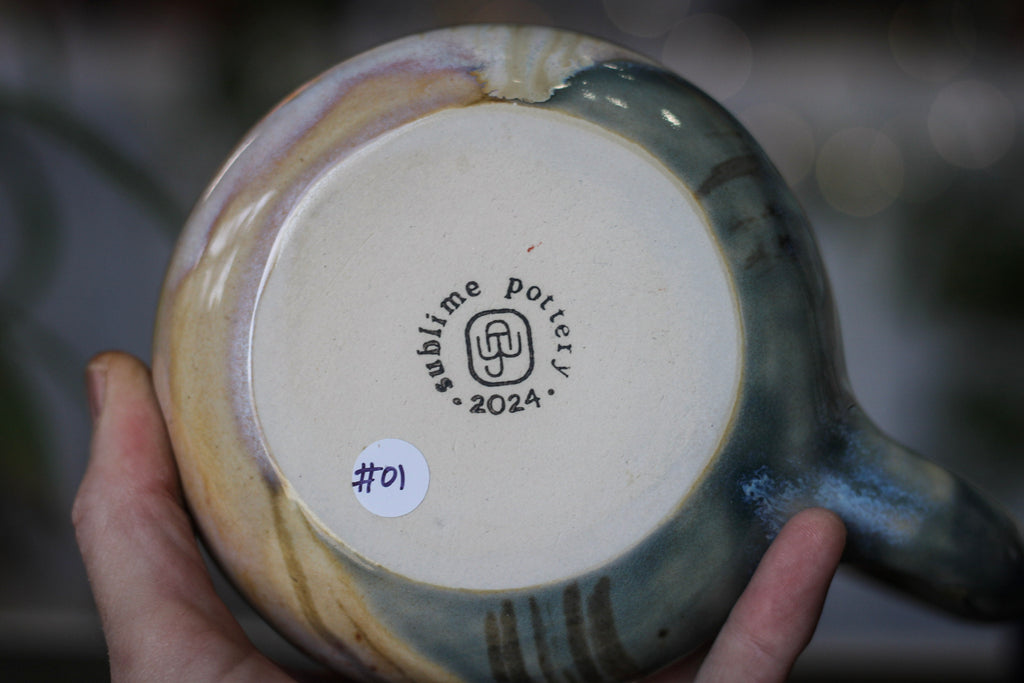 01-B Soft Earth Series PROTOTYPE Gourd Mug - TOP SHELF, 26 oz.