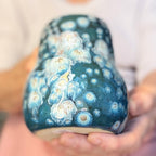 10-F Turquoise Starburst Gourd Mug, 18 oz.
