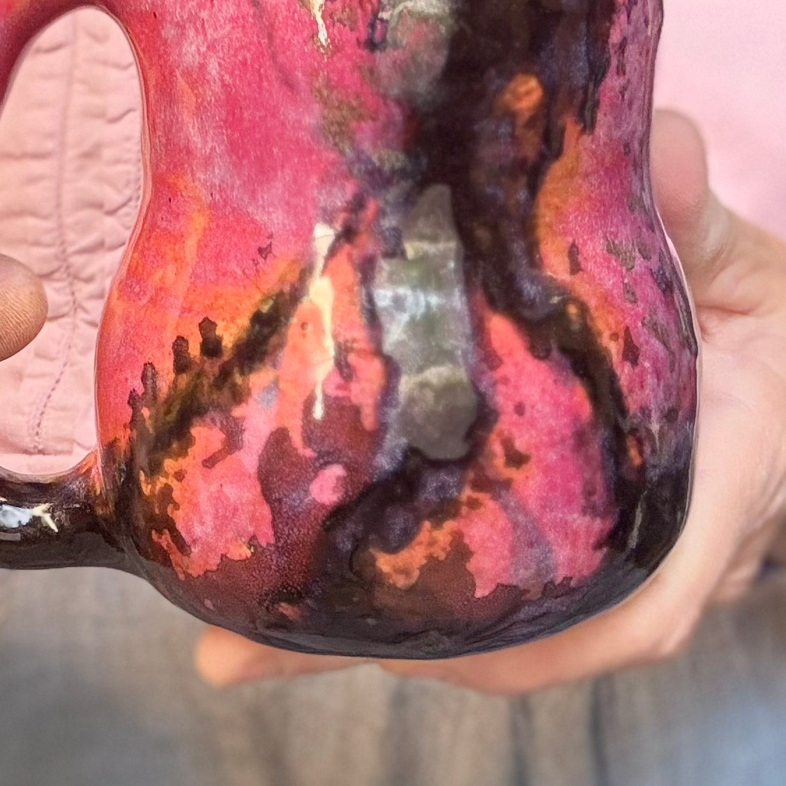 10-B Rhodonite Curvy Mug, 16 oz.