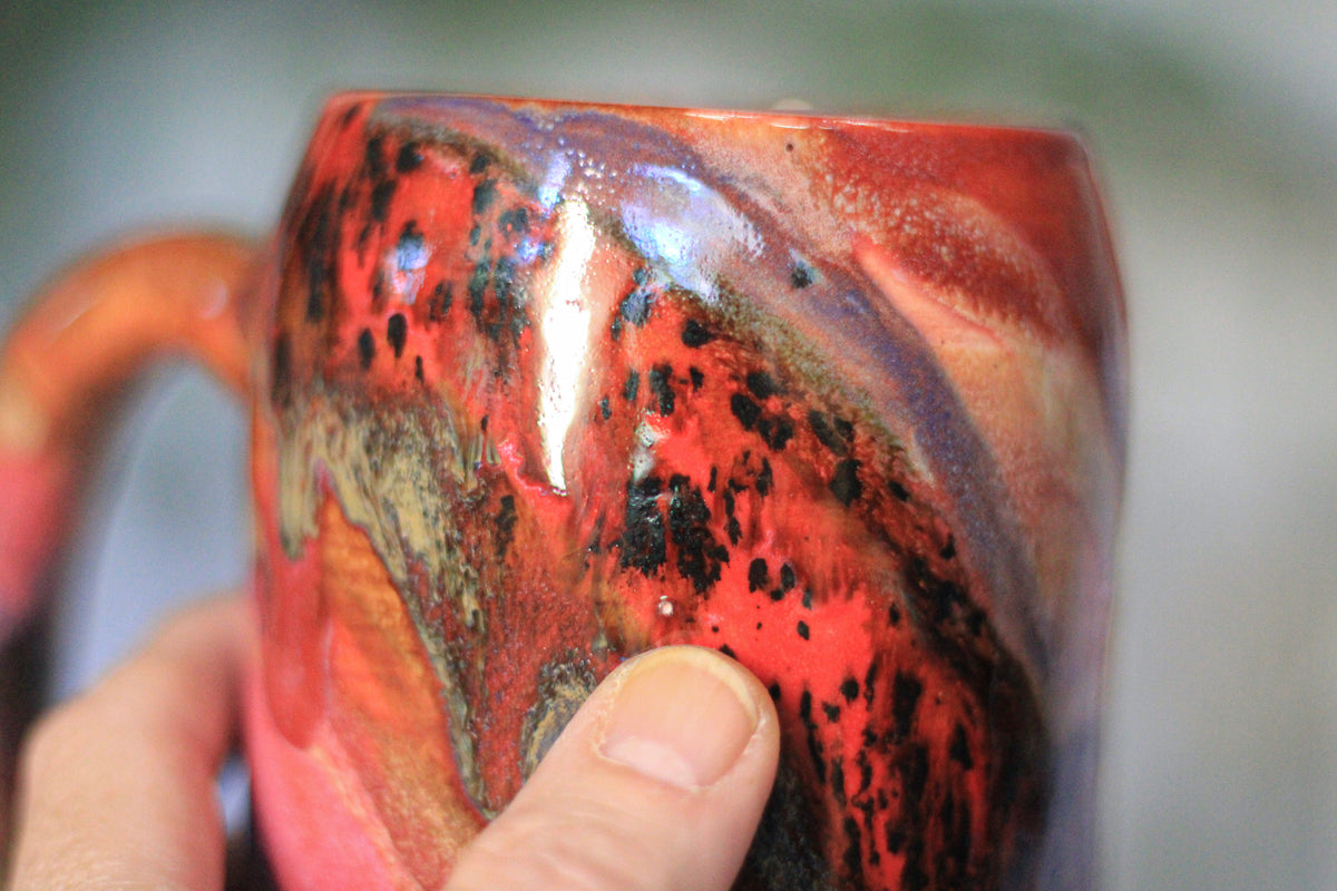 09-D Red  PROTOTYPE Divot Mug, 17 oz.
