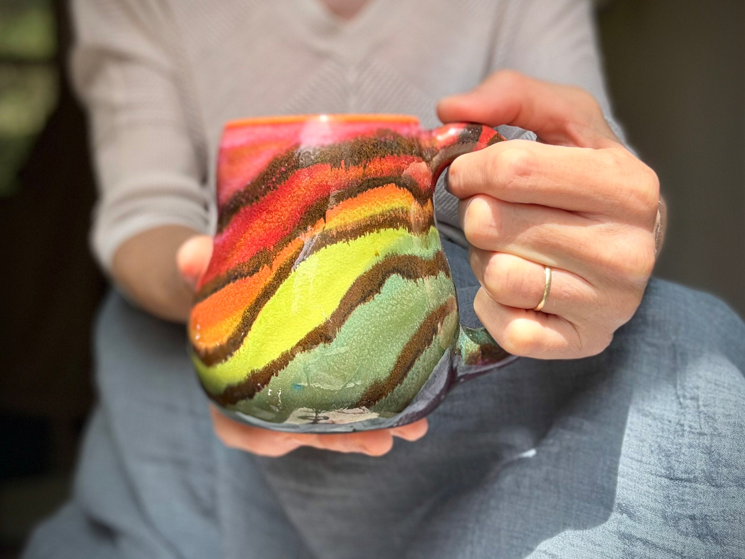 12-D Rainbow Family Variation Mid Mod Mug, 16 oz.
