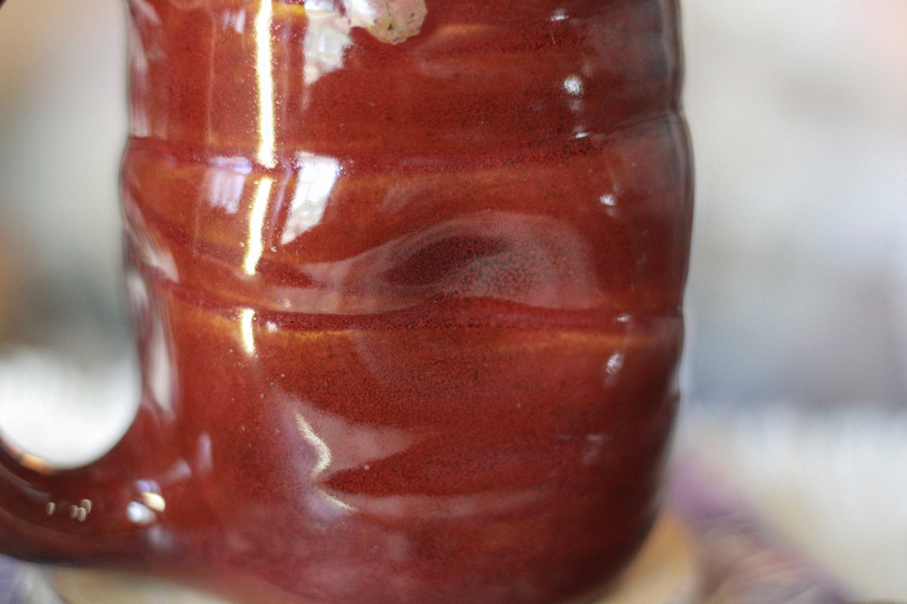 11-G Surprise Crimson & Cream EXPERIMENT Textured Mug, 22 oz.