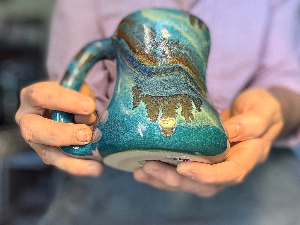 12-E Turquoise PROTOTYPE Curvy Mug, 17 oz.