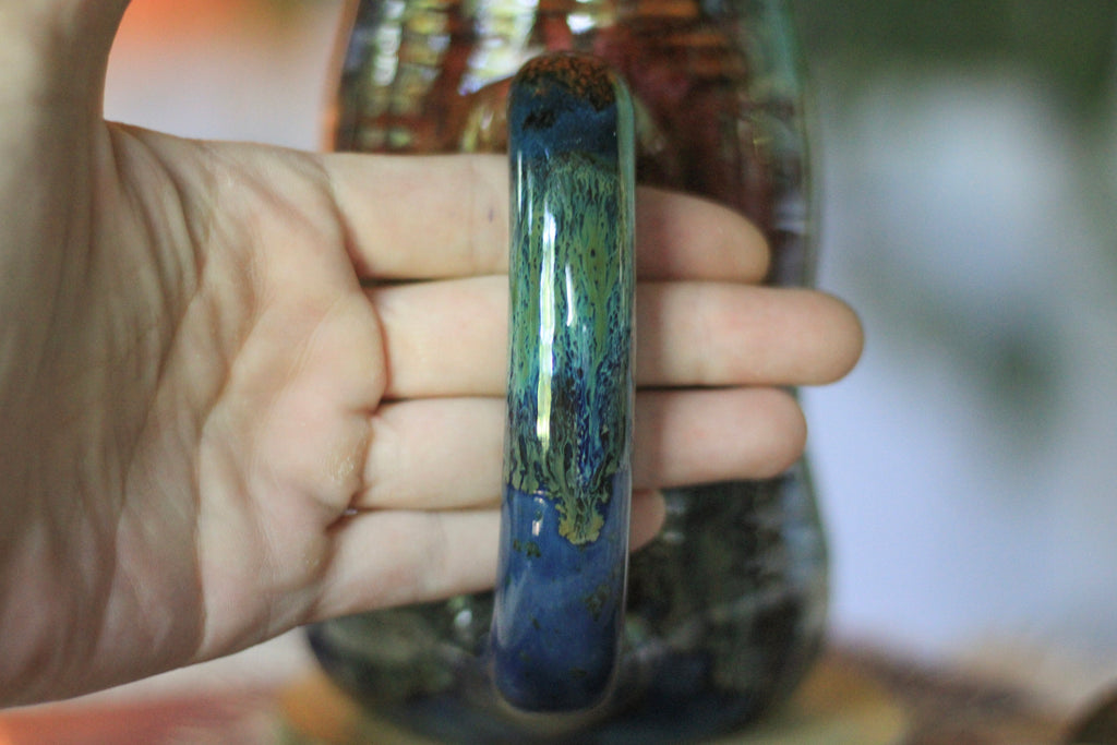09-B Starry Night Barely Flared Textured Divot Mug, 22 oz.
