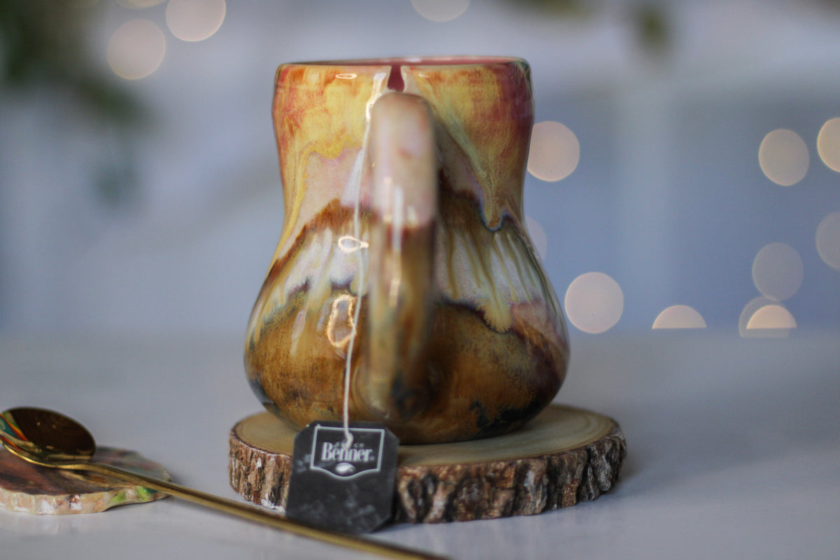 10-E Soft Earth Series PROTOTYPE Petite Notched Gourd Mug, 12 oz.