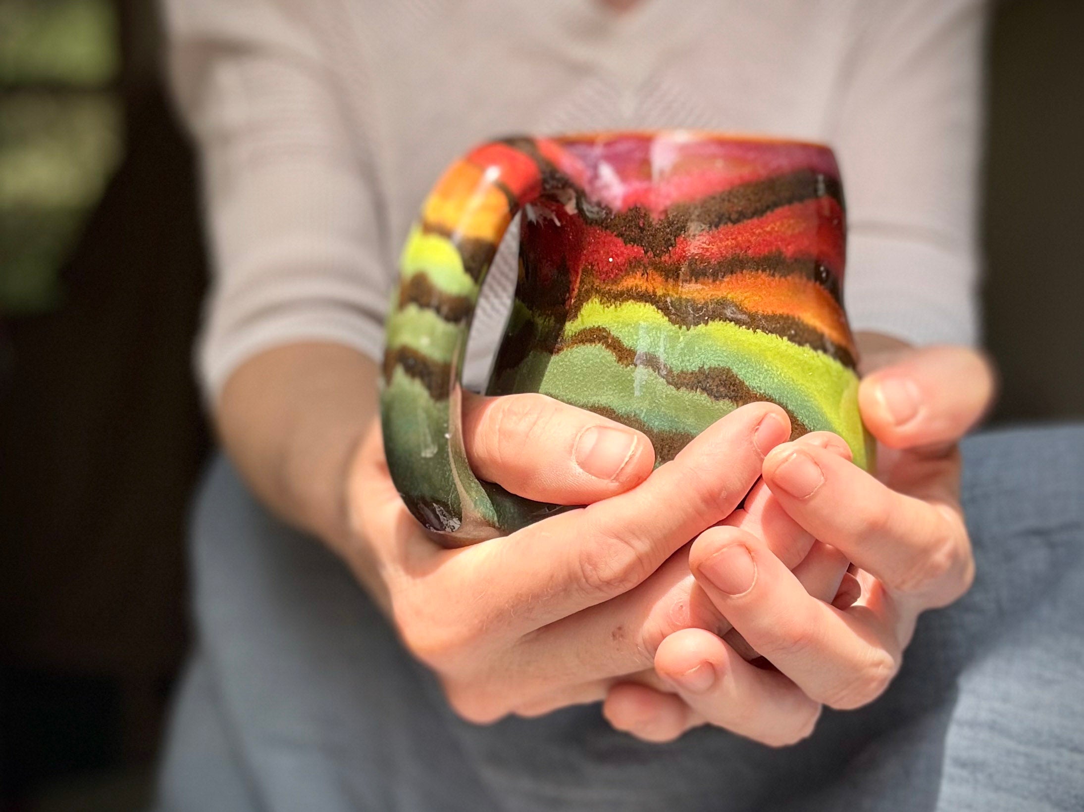 12-D Rainbow Family Variation Mid Mod Mug, 16 oz.
