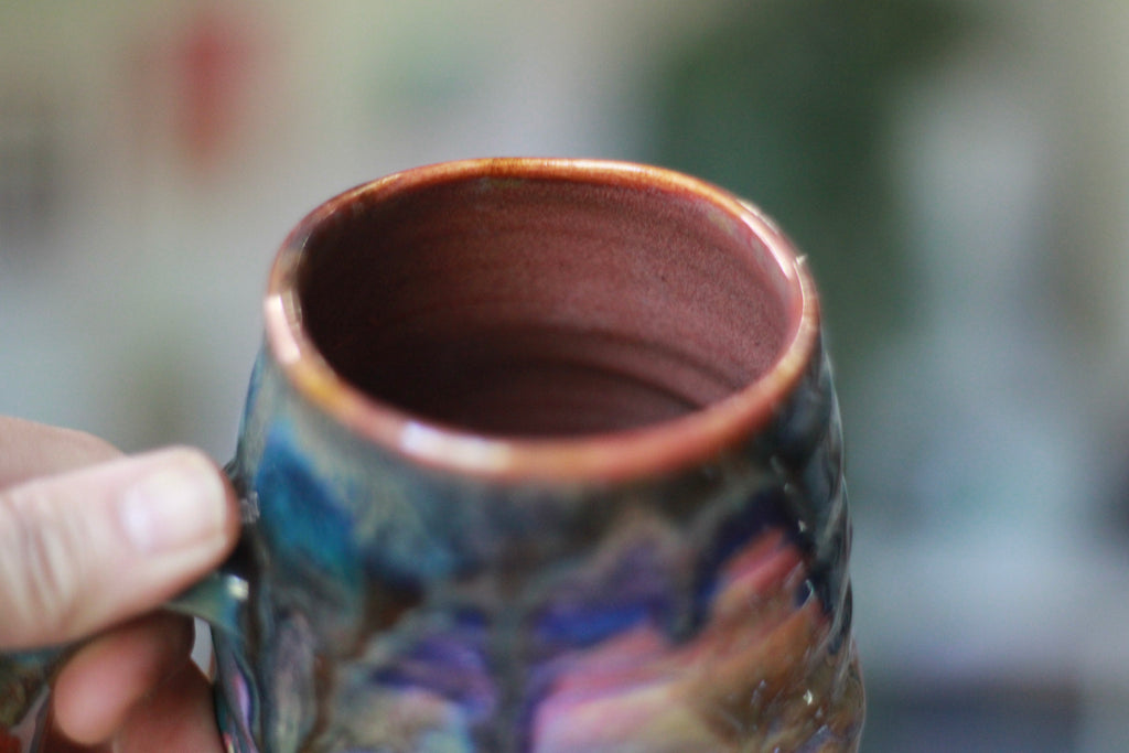 08-F Messy Grace Textured Divot Mug, 21 oz.