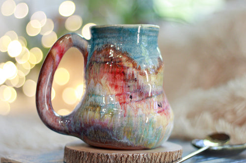 09-D 'FLOW' Variation Barely Flared Textured Divot Mug, 18 oz.