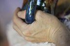 09-B Starry Night Barely Flared Textured Divot Mug, 22 oz.