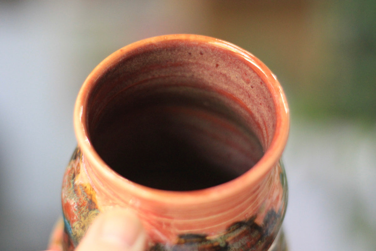 08-C Santa Fe Sunrise Barely Flared Textured Divot 'Cuddle' Mug, 16 oz.