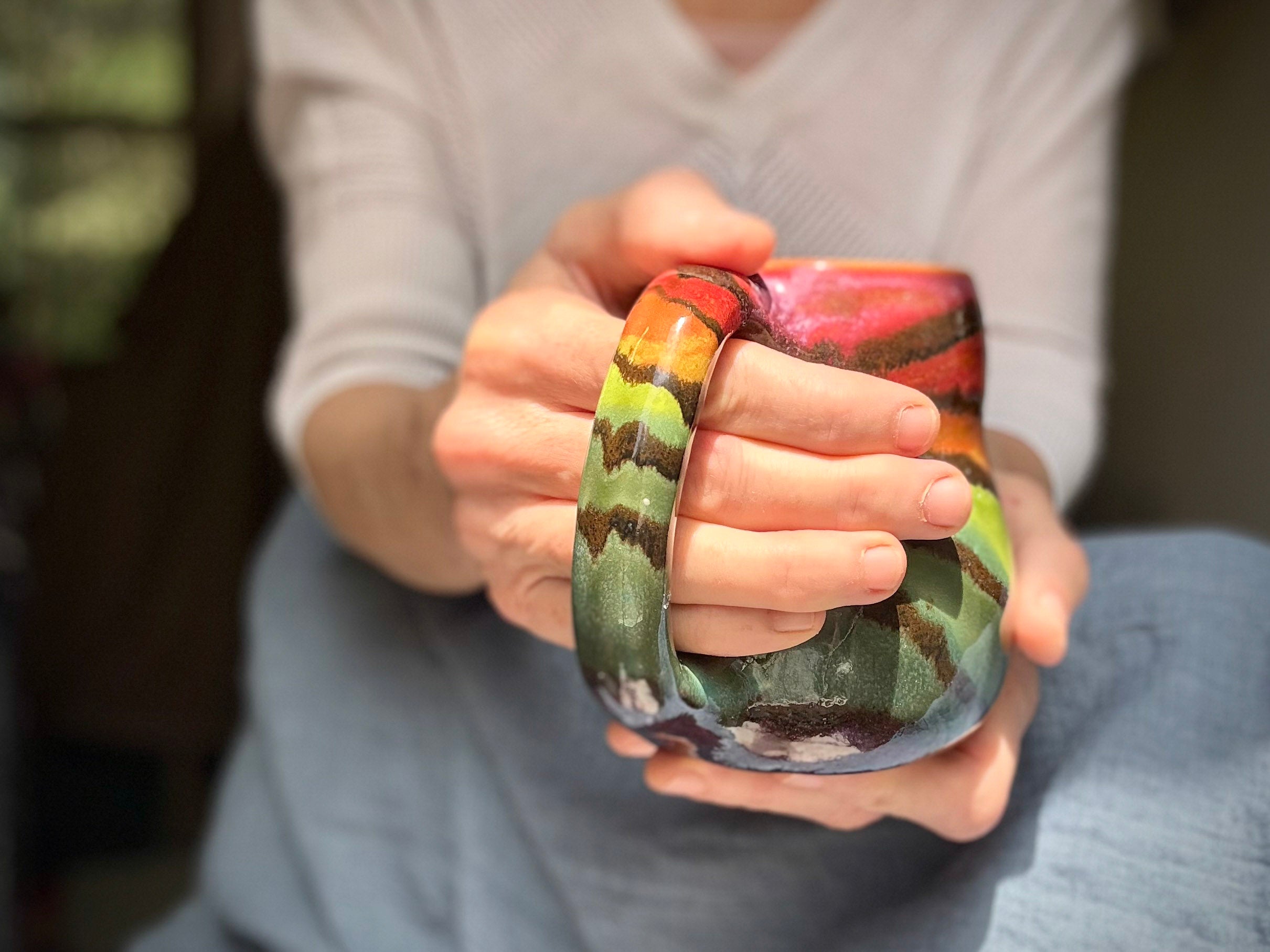 12-D Rainbow Family Variation Mid Mod Mug, 16 oz.