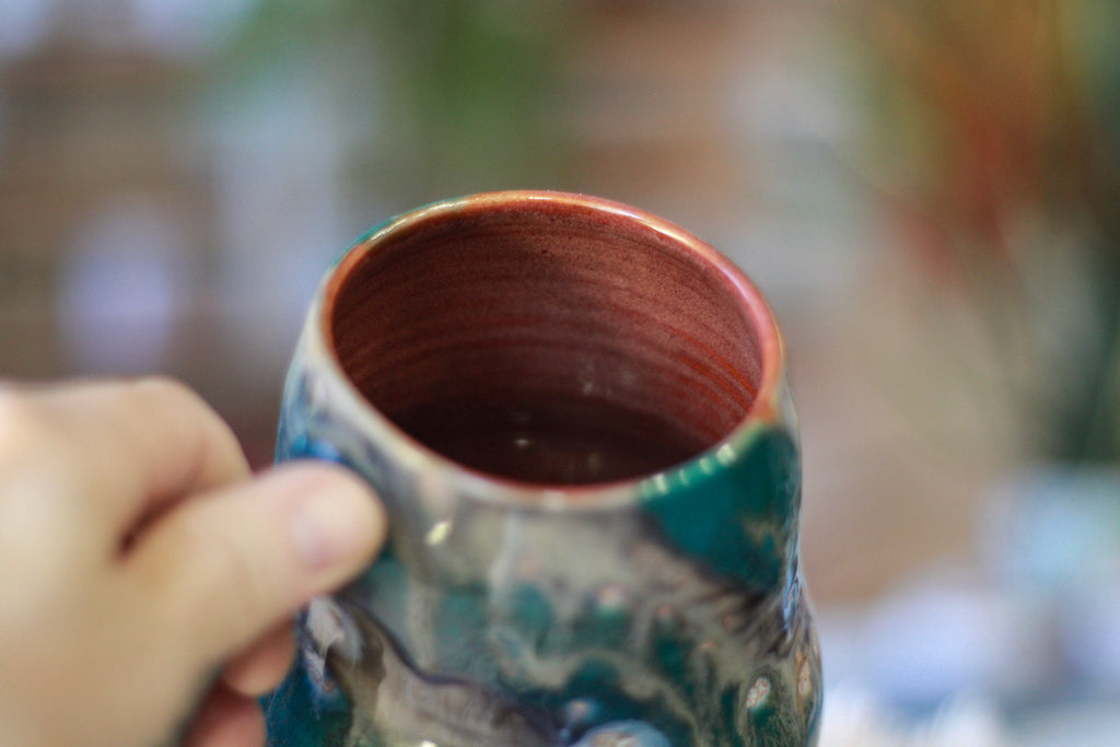 11-E Turquoise Grotto Varation Mid Mod Mug, 20 oz.