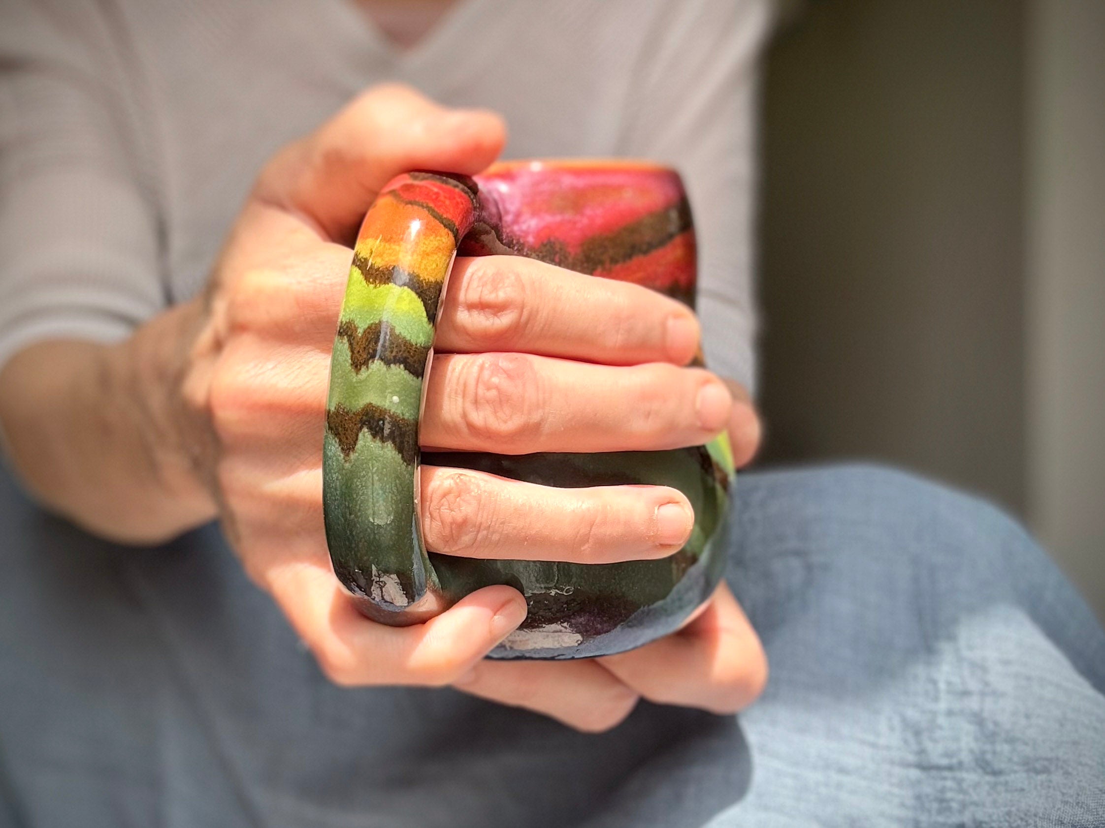 12-D Rainbow Family Variation Mid Mod Mug, 16 oz.