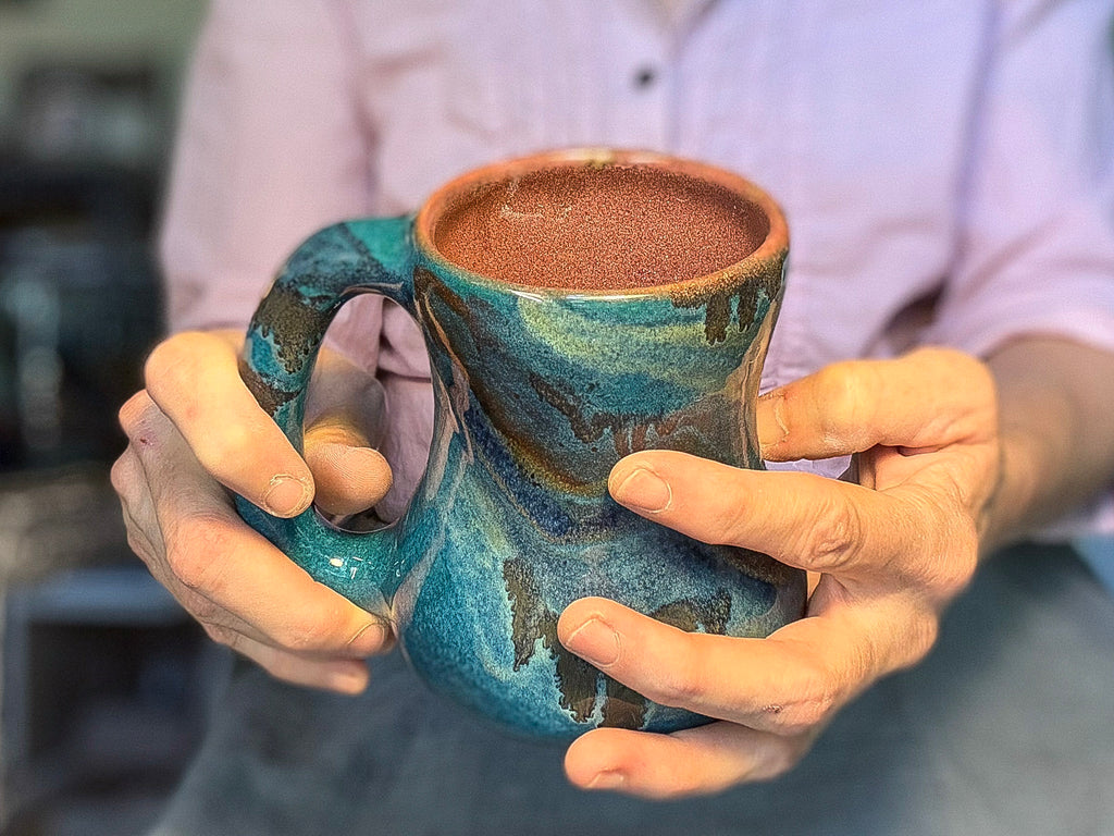 12-E Turquoise PROTOTYPE Curvy Mug, 17 oz.