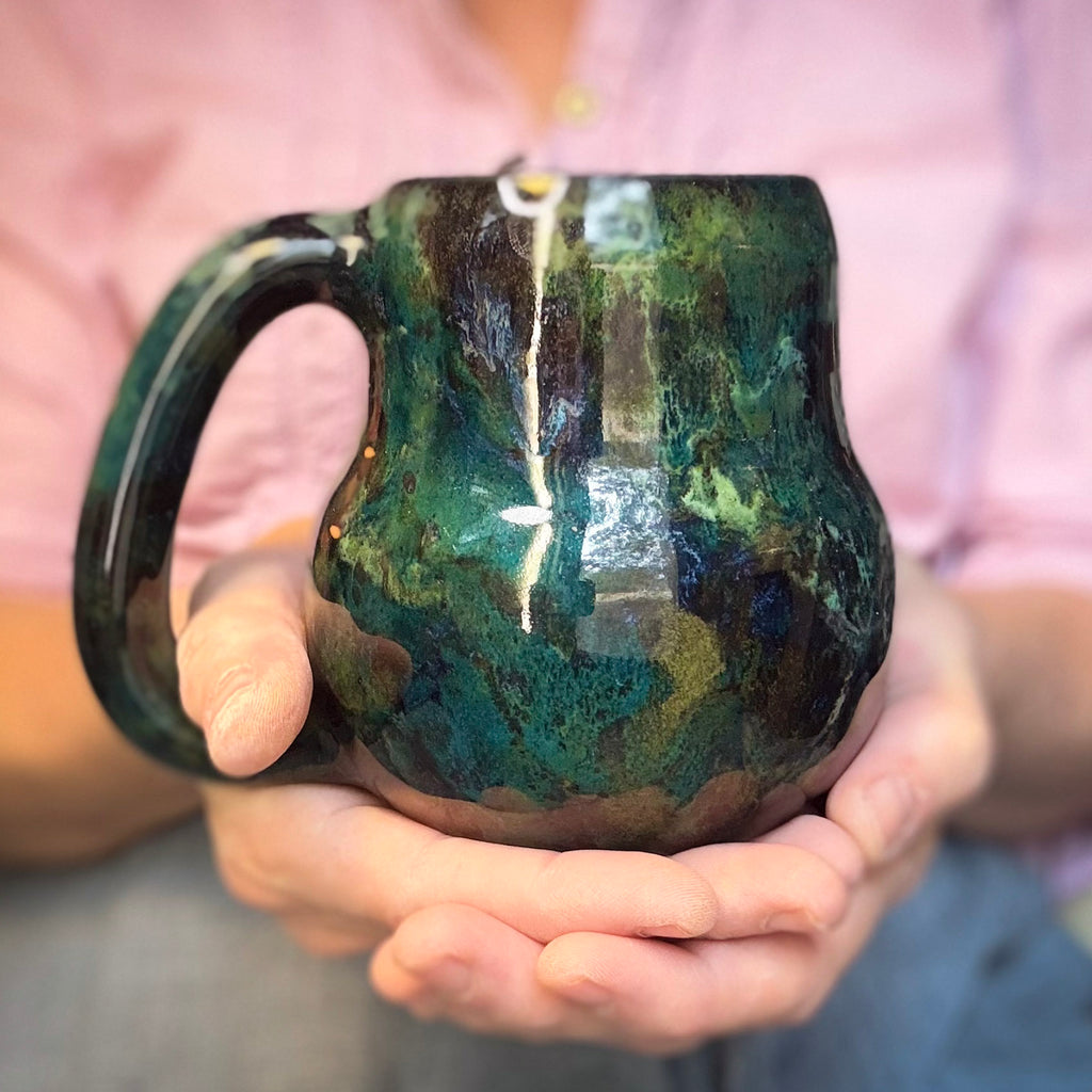 11-B Mossy Agate Curvy Mug, 18 oz.