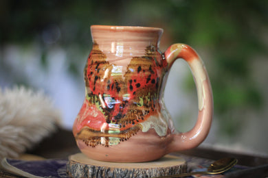 09-D Coral Mountains Barely Flared Textured Divot 'Cuddle' Mug, 17 oz.