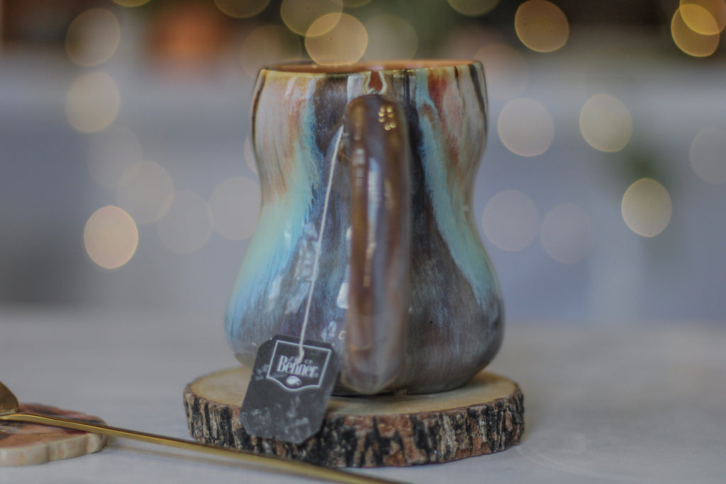 11-B Soft Earth Series PROTOTYPE Petite Notched Gourd Mug - MISFIT, 12 oz. - 30% off